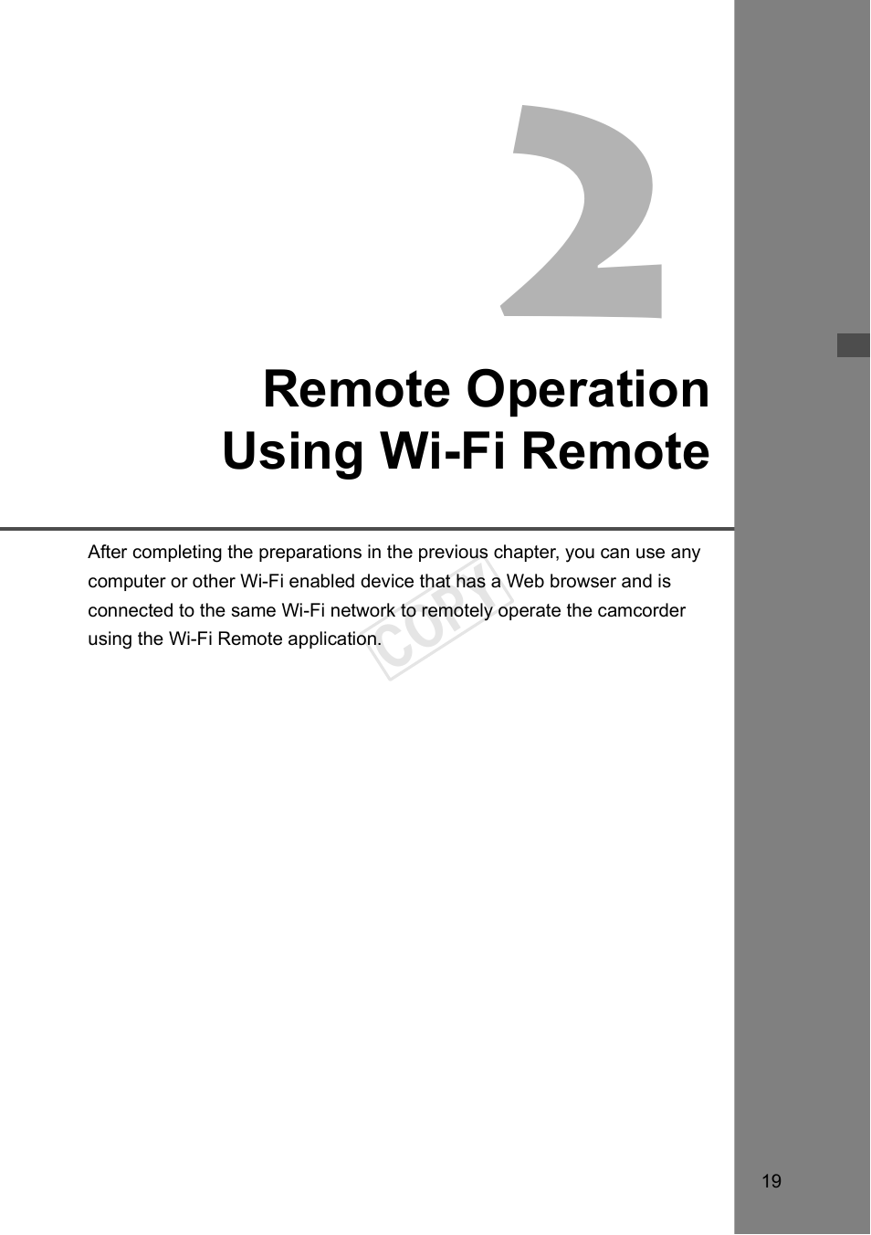 Remote operation using wi-fi remote | Canon EOS C500 PL User Manual | Page 19 / 38