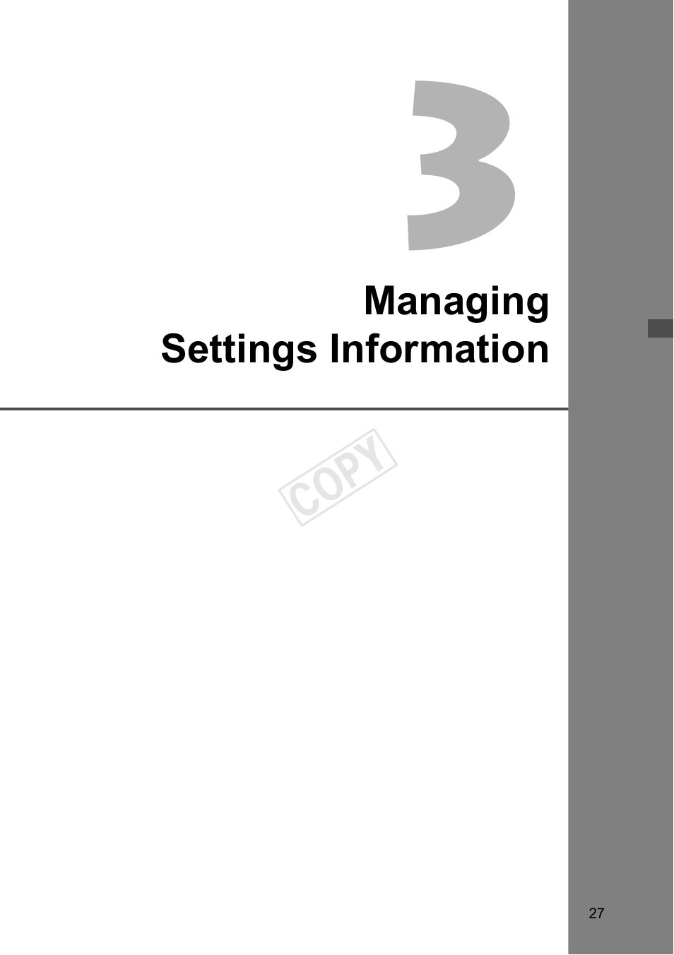 Managing settings information | Canon EOS C500 PL User Manual | Page 27 / 38
