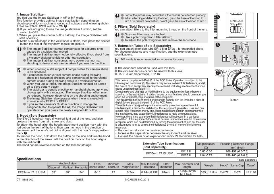 Cop y | Canon EF 35mm f2 IS USM User Manual | Page 2 / 2