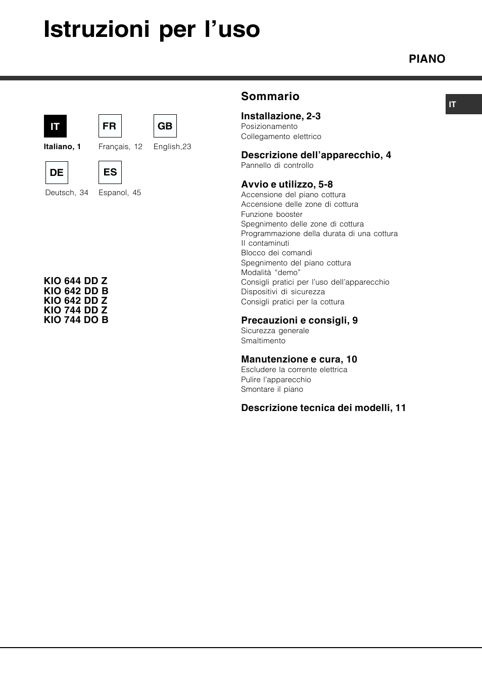 Hotpoint Ariston KIO 744 DD Z User Manual | 56 pages