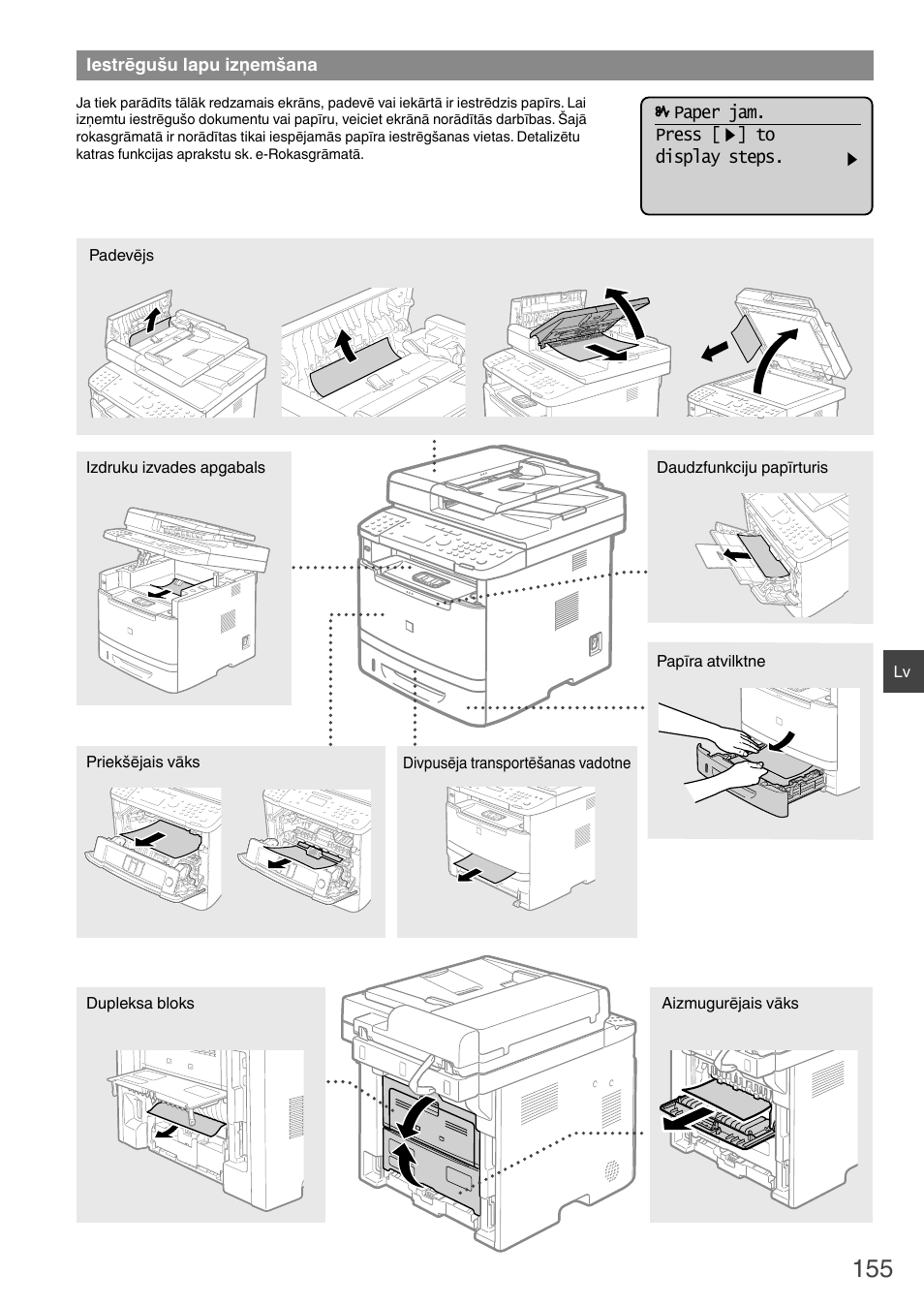 Iestrēgušu lapu izņemšana | Canon i-SENSYS MF6180dw User Manual | Page 155 / 292