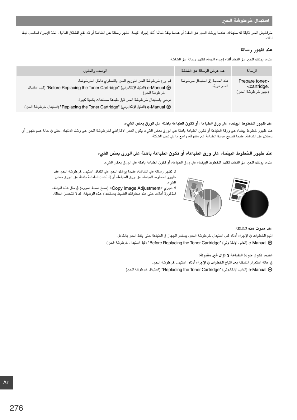 ﱪﺤﻟﺍ ﺔﺷﻮﻃﺮﺧ ﻝﺍﺪﺒﺘﺳﺍ | Canon i-SENSYS MF6180dw User Manual | Page 276 / 292