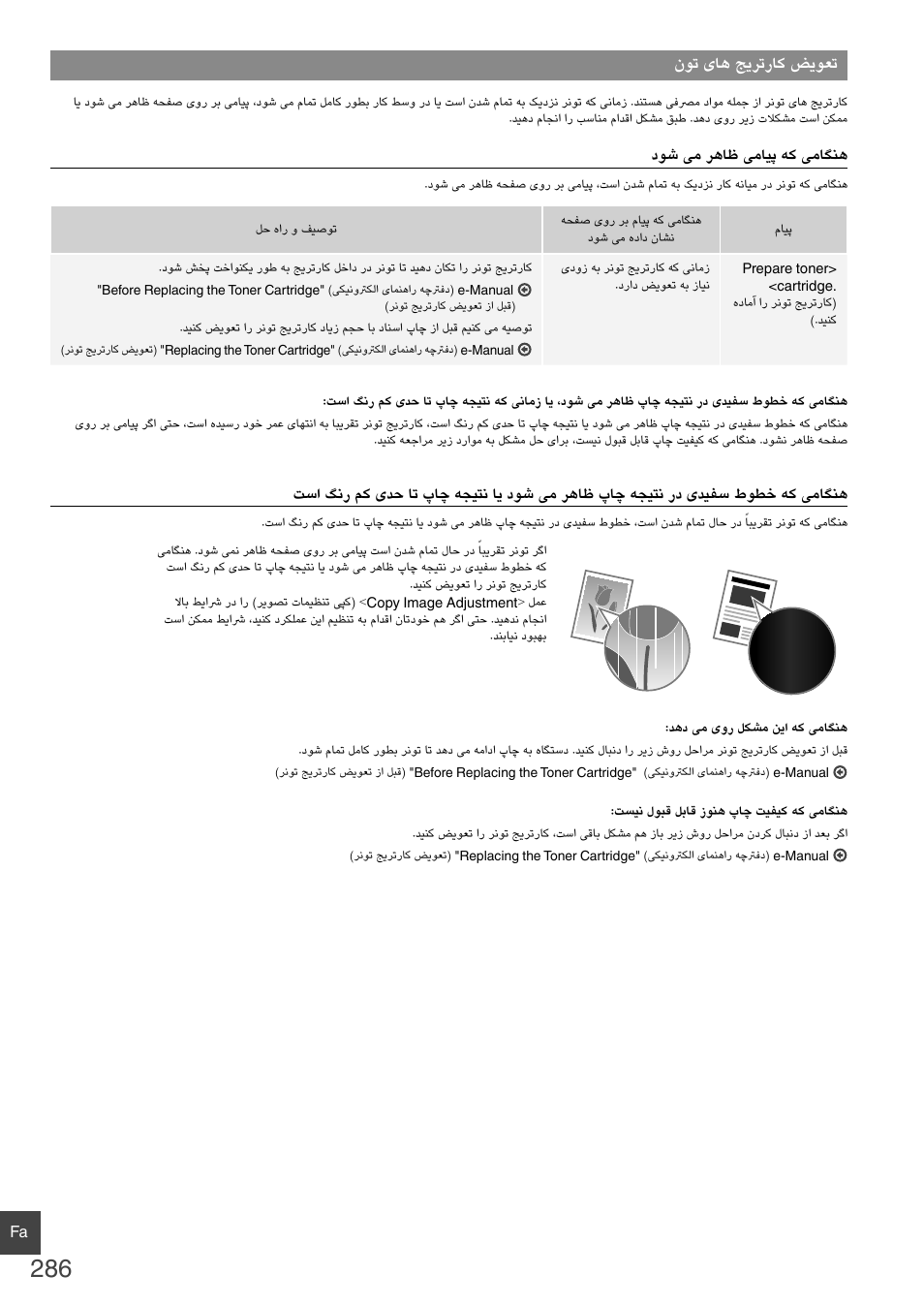 ﻥﻮﺗ یﺎﻫ ﺞﯾﺮﺗﺭﺎﮐ ﺾﯾﻮﻌﺗ | Canon i-SENSYS MF6180dw User Manual | Page 286 / 292