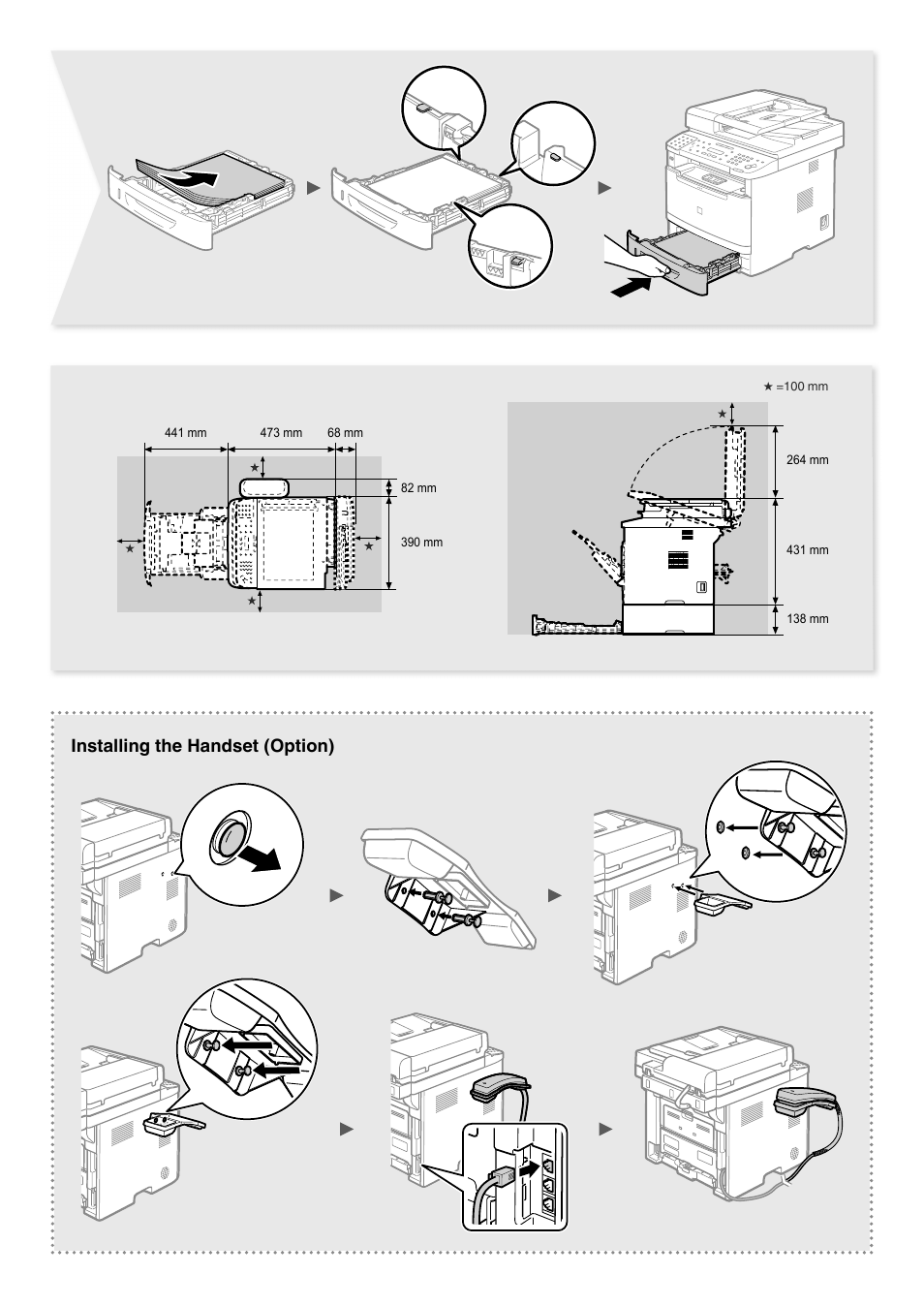 Installing the handset (option) | Canon i-SENSYS MF6180dw User Manual | Page 4 / 292