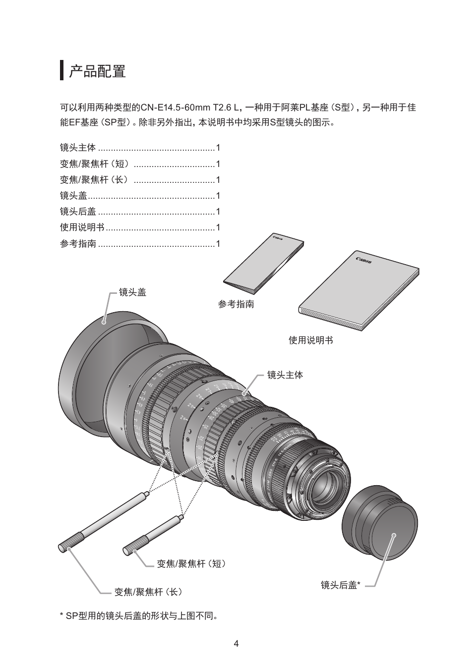 产品配置 | Canon CN-E14.5-60mm T2.6 L S User Manual | Page 29 / 41