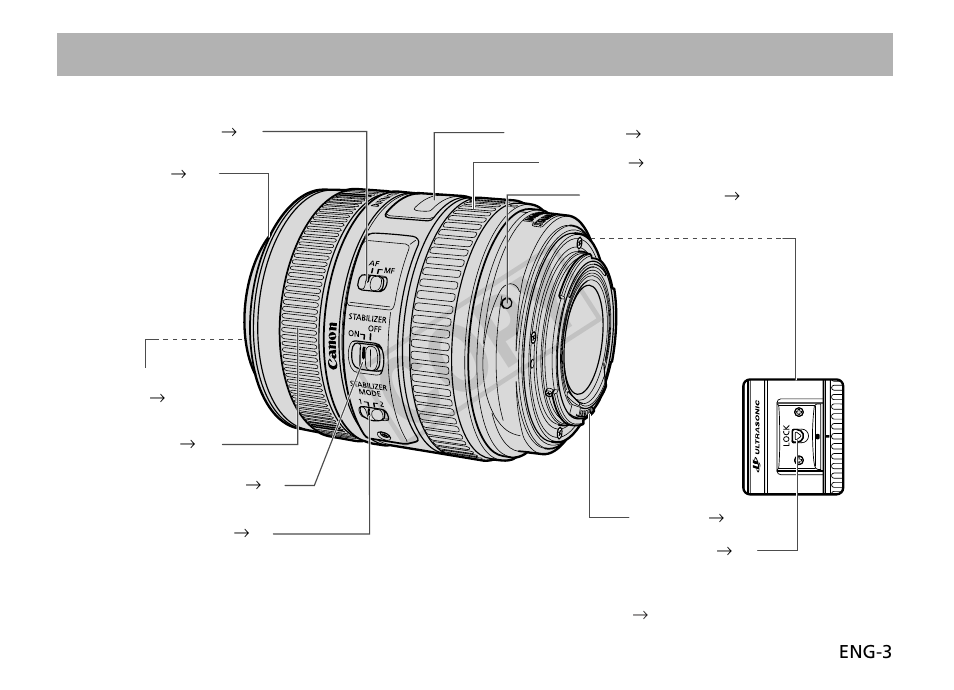Cop y, Nomenclature | Canon EF 70-300mm f4.5-5.6 DO IS USM User Manual | Page 4 / 15