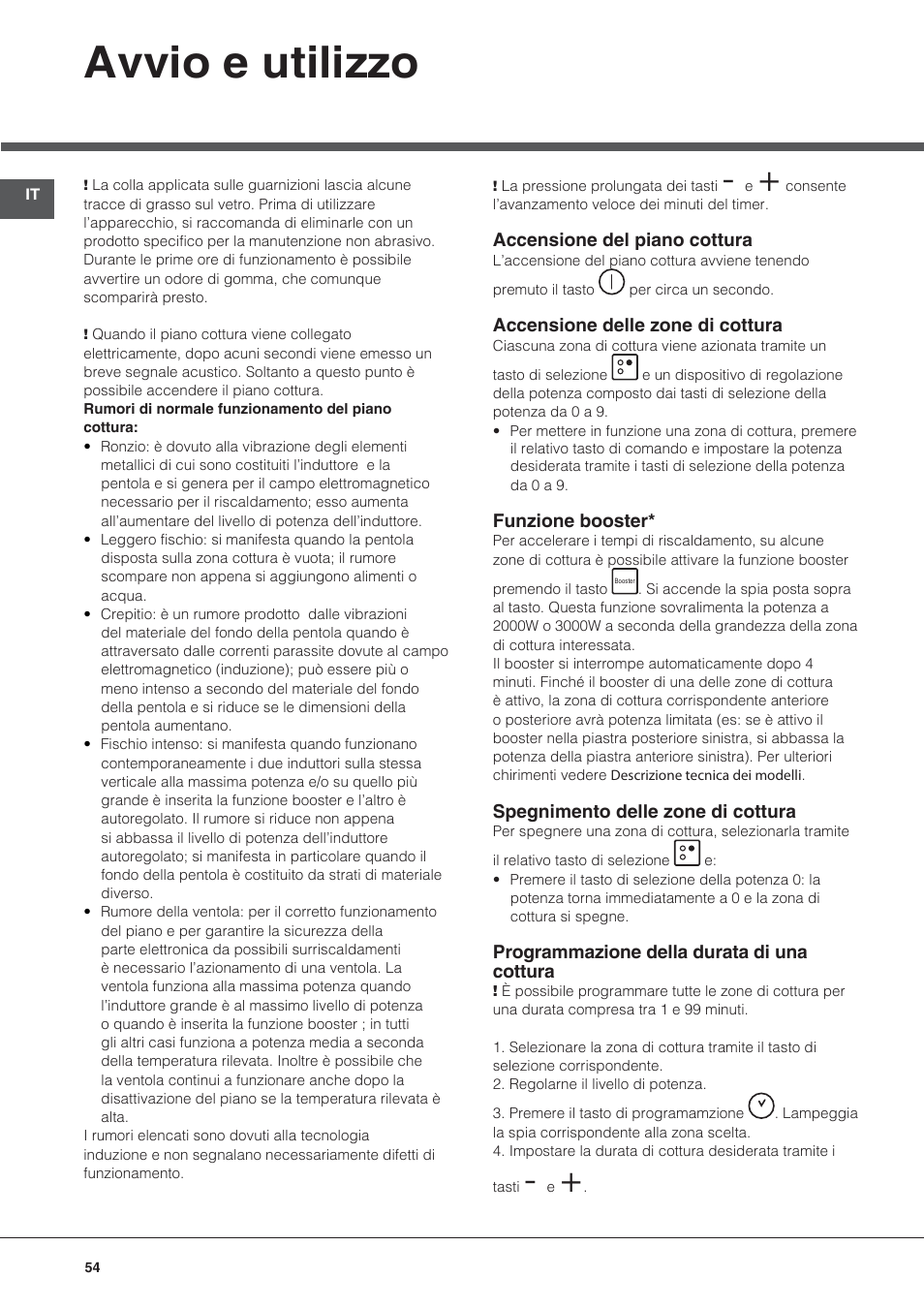 Avvio e utilizzo | Hotpoint Ariston KIO 633 T Z User Manual | Page 54 / 84