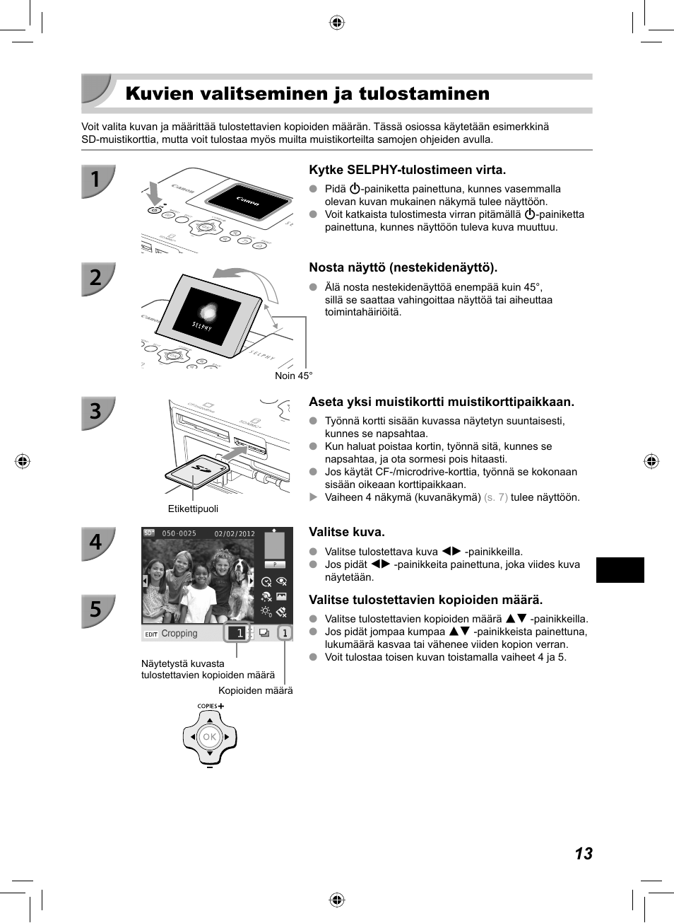 Kuvien valitseminen ja tulostaminen | Canon SELPHY CP810 User Manual | Page 293 / 360