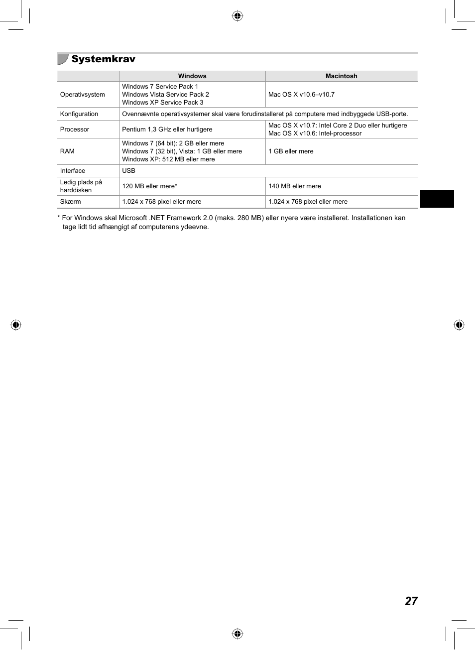 Systemkrav | Canon SELPHY CP810 User Manual | Page 67 / 360