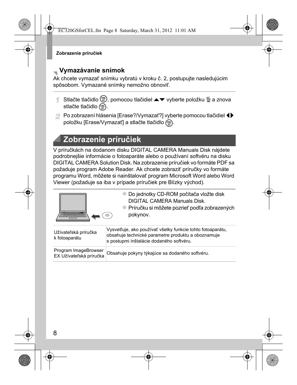 Zobrazenie príručiek | Canon PowerShot D20 User Manual | Page 112 / 148