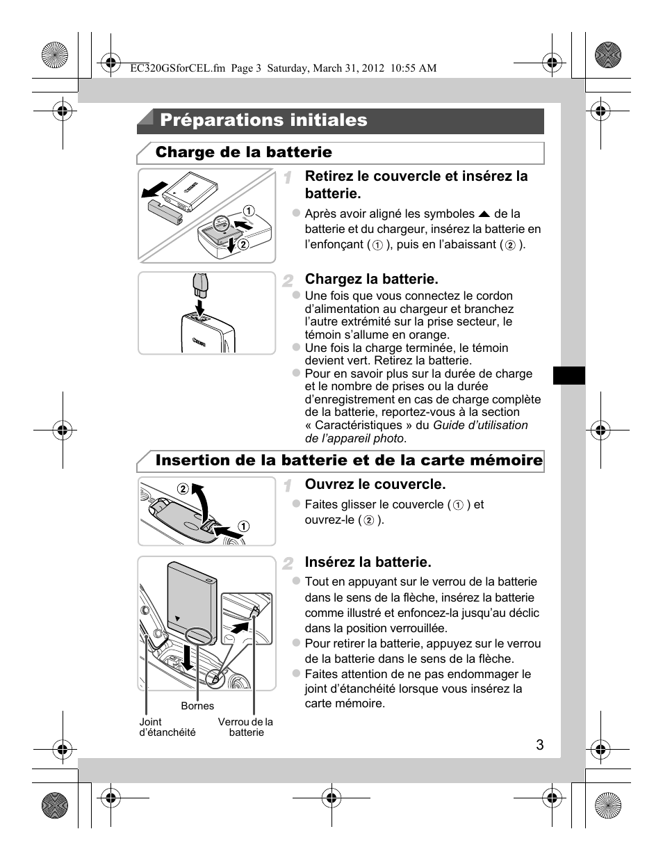 Préparations initiales | Canon PowerShot D20 User Manual | Page 19 / 148