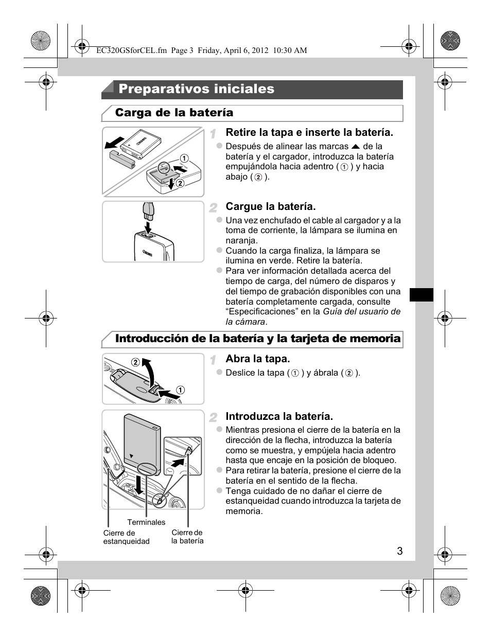 Preparativos iniciales | Canon PowerShot D20 User Manual | Page 27 / 148