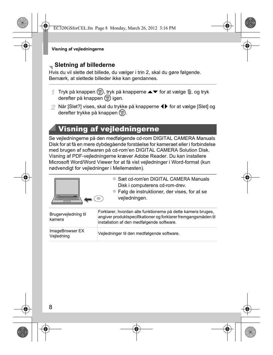 Visning af vejledningerne | Canon PowerShot D20 User Manual | Page 64 / 148