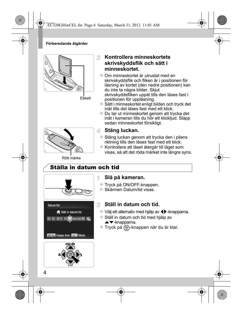 Ställa in datum och tid | Canon PowerShot D20 User Manual | Page 68 / 148