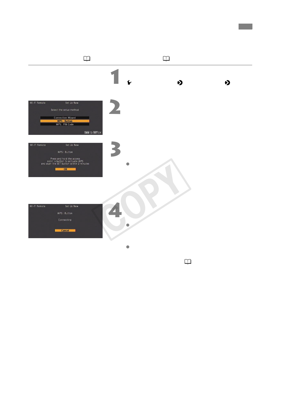 Wi-fi protected setup (wps) - button, Cop y | Canon EOS C300 User Manual | Page 10 / 44