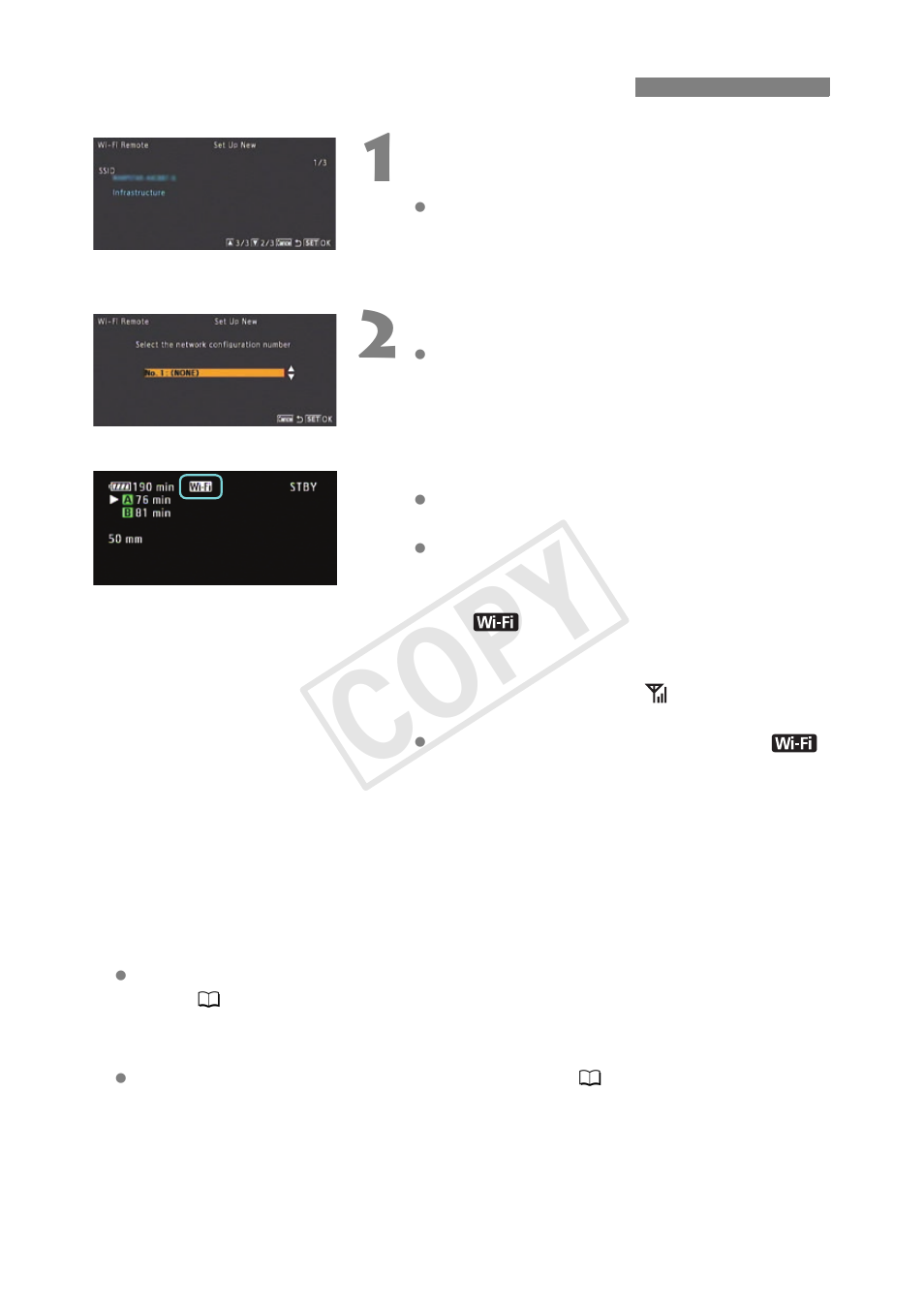 Saving the configuration, Cop y | Canon EOS C300 User Manual | Page 18 / 44