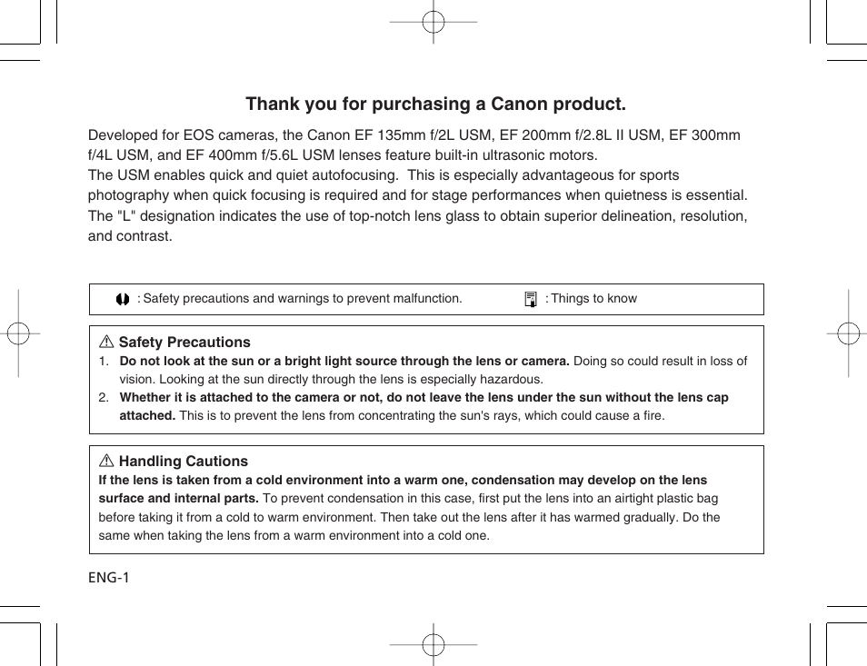 Canon EF 200mm f2.8L II USM User Manual | Page 2 / 12