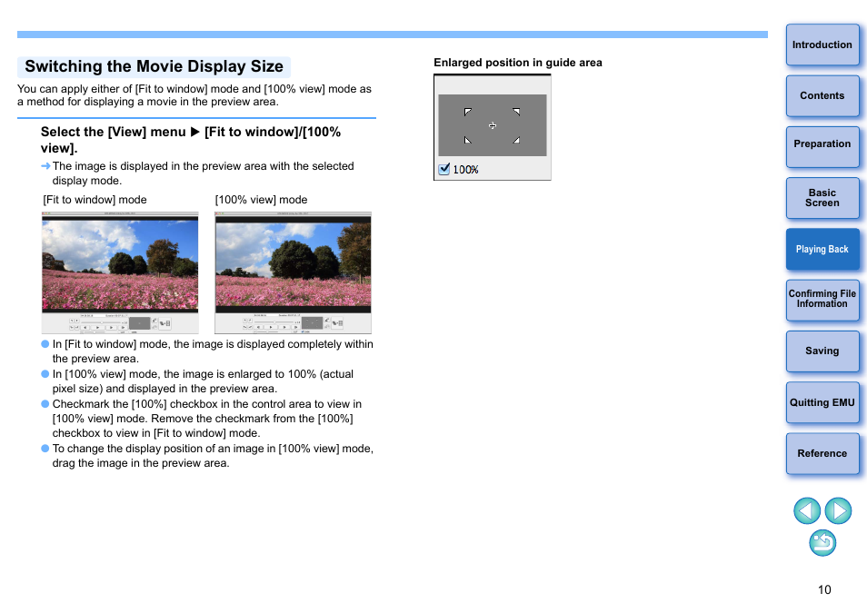 Switching the movie display size, P.10, Adjusting v | Canon EOS-1D C User Manual | Page 10 / 25