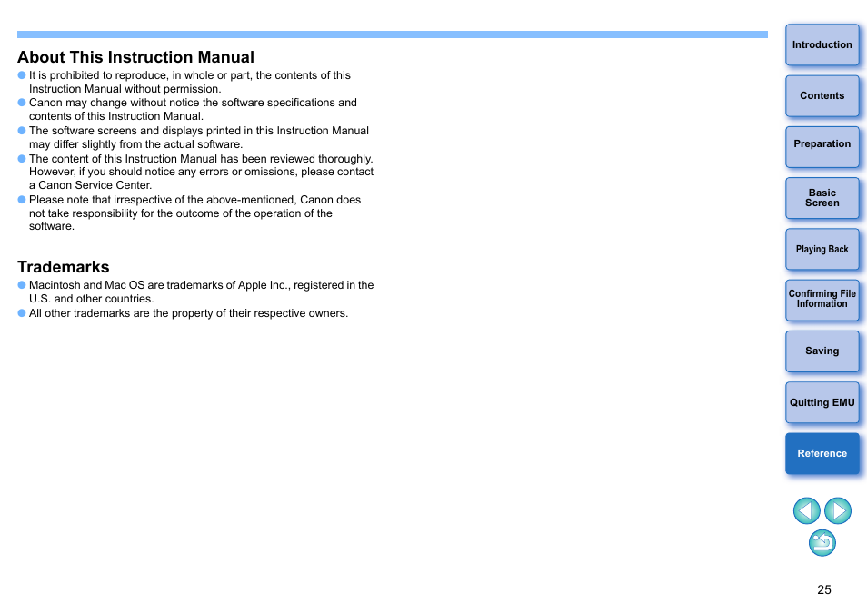 About this instruction manual, Trademarks | Canon EOS-1D C User Manual | Page 25 / 25