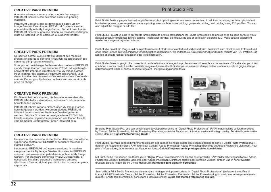 Print studio pro | Canon PIXMA PRO-1 User Manual | Page 35 / 274