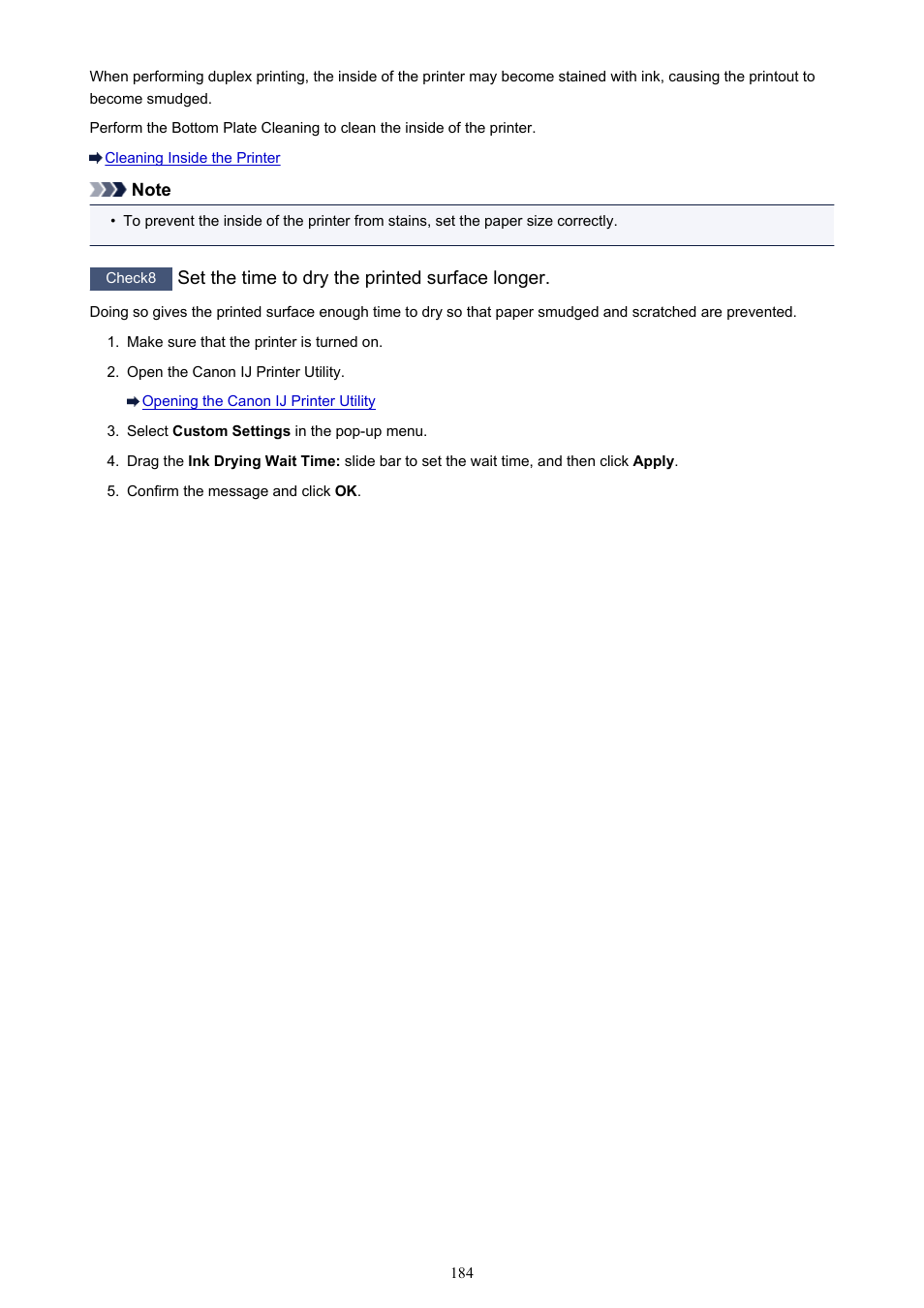 Set the time to dry the printed surface longer | Canon PIXMA iP2850 User Manual | Page 184 / 246