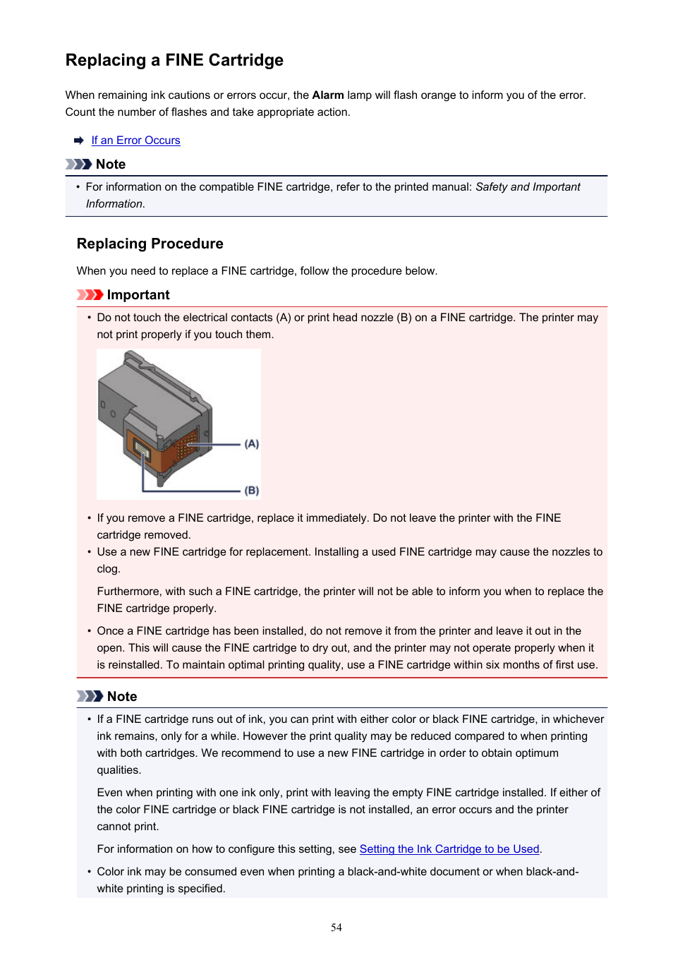 Replacing a fine cartridge | Canon PIXMA iP2850 User Manual | Page 54 / 246