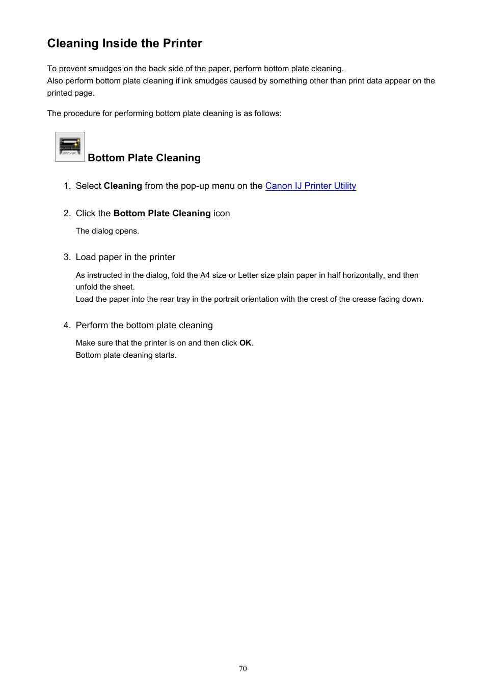 Cleaning inside the printer | Canon PIXMA iP2850 User Manual | Page 70 / 246