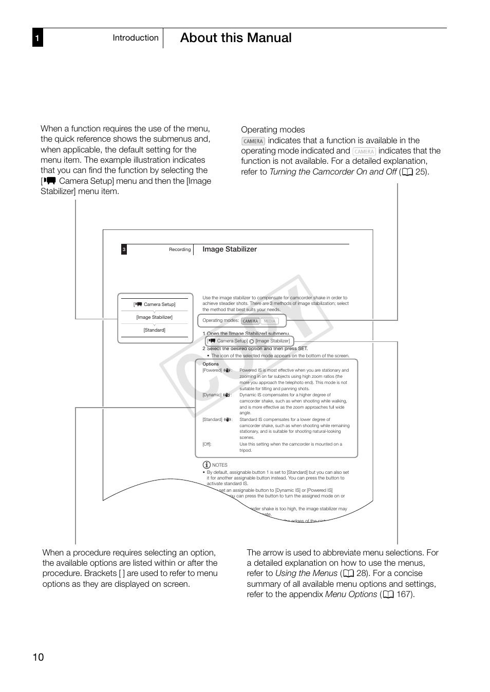 Cop y, About this manual | Canon XF305 User Manual | Page 10 / 206