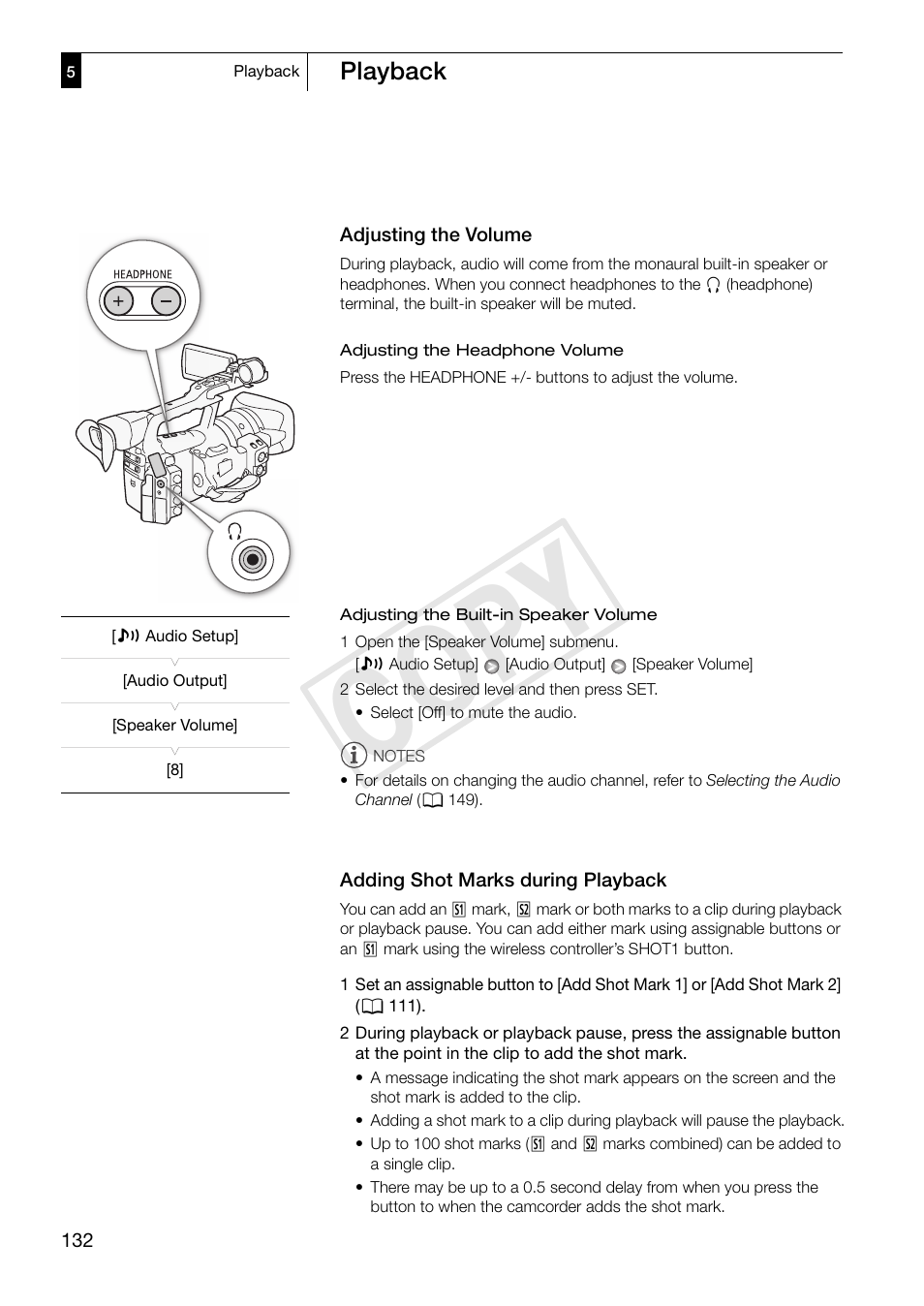 Cop y | Canon XF305 User Manual | Page 132 / 206