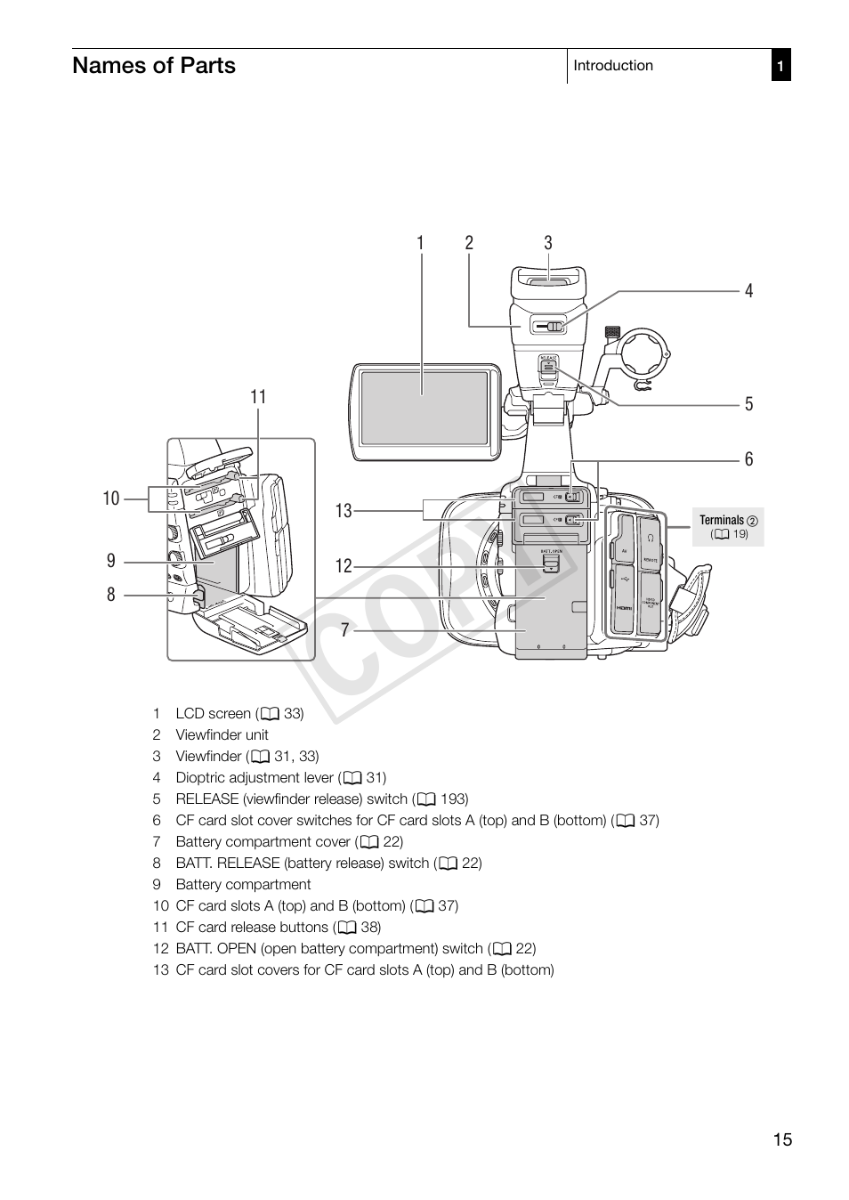 Cop y | Canon XF305 User Manual | Page 15 / 206