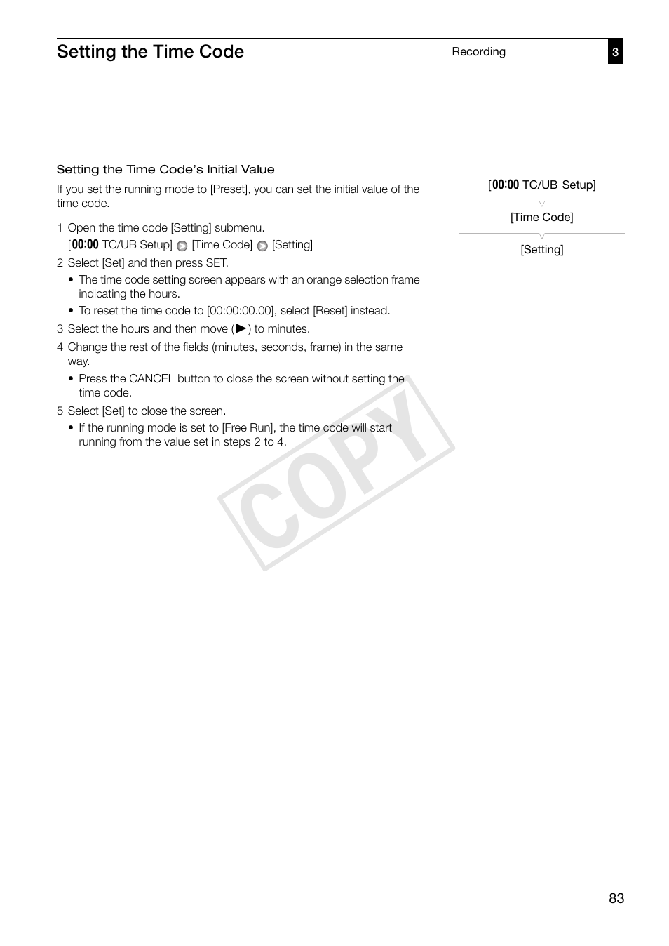 Cop y | Canon XF305 User Manual | Page 83 / 206