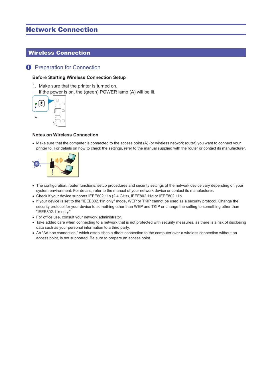 Network connection | Canon PIXMA MG3550 User Manual | Page 3 / 5