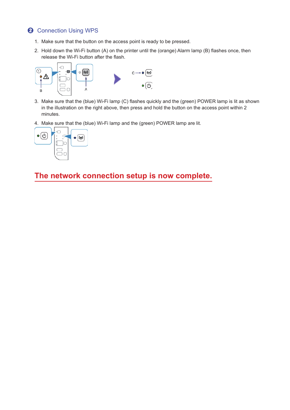 The network connection setup is now complete | Canon PIXMA MG3550 User Manual | Page 4 / 5