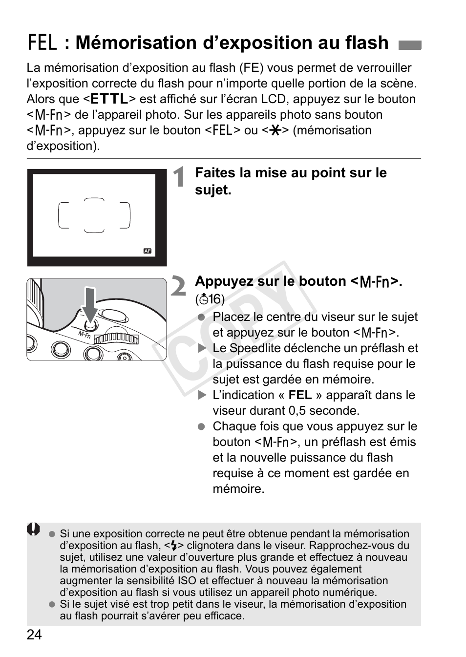 Cop y, 7 : mémorisation d’exposition au flash | Canon Speedlite 600EX-RT User Manual | Page 148 / 372