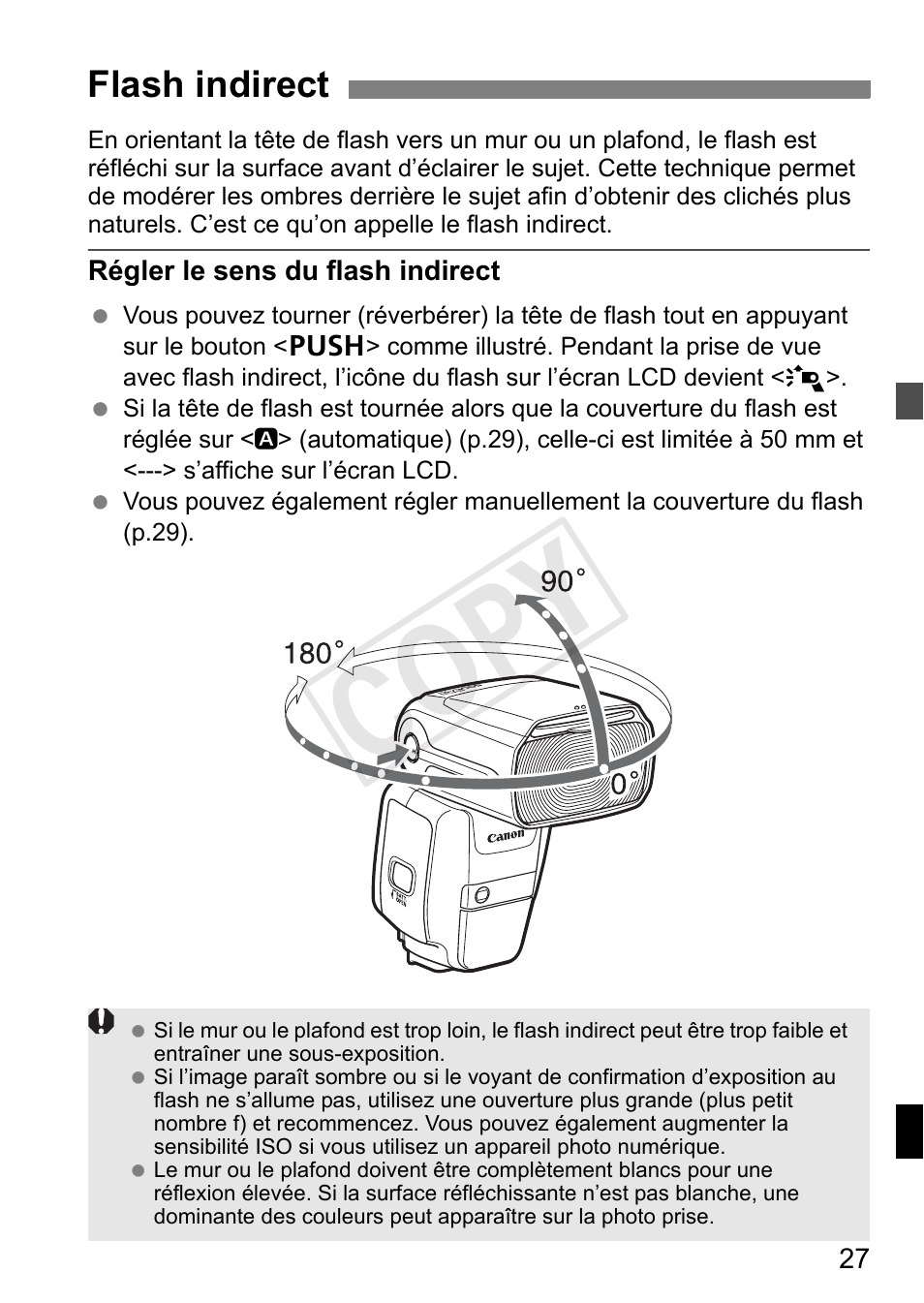 Cop y, Flash indirect | Canon Speedlite 600EX-RT User Manual | Page 151 / 372