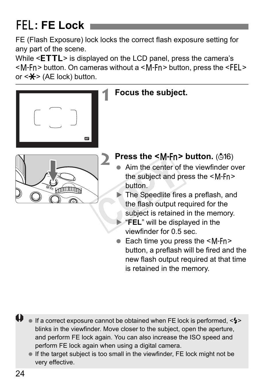 Cop y, 7 : fe lock | Canon Speedlite 600EX-RT User Manual | Page 26 / 372