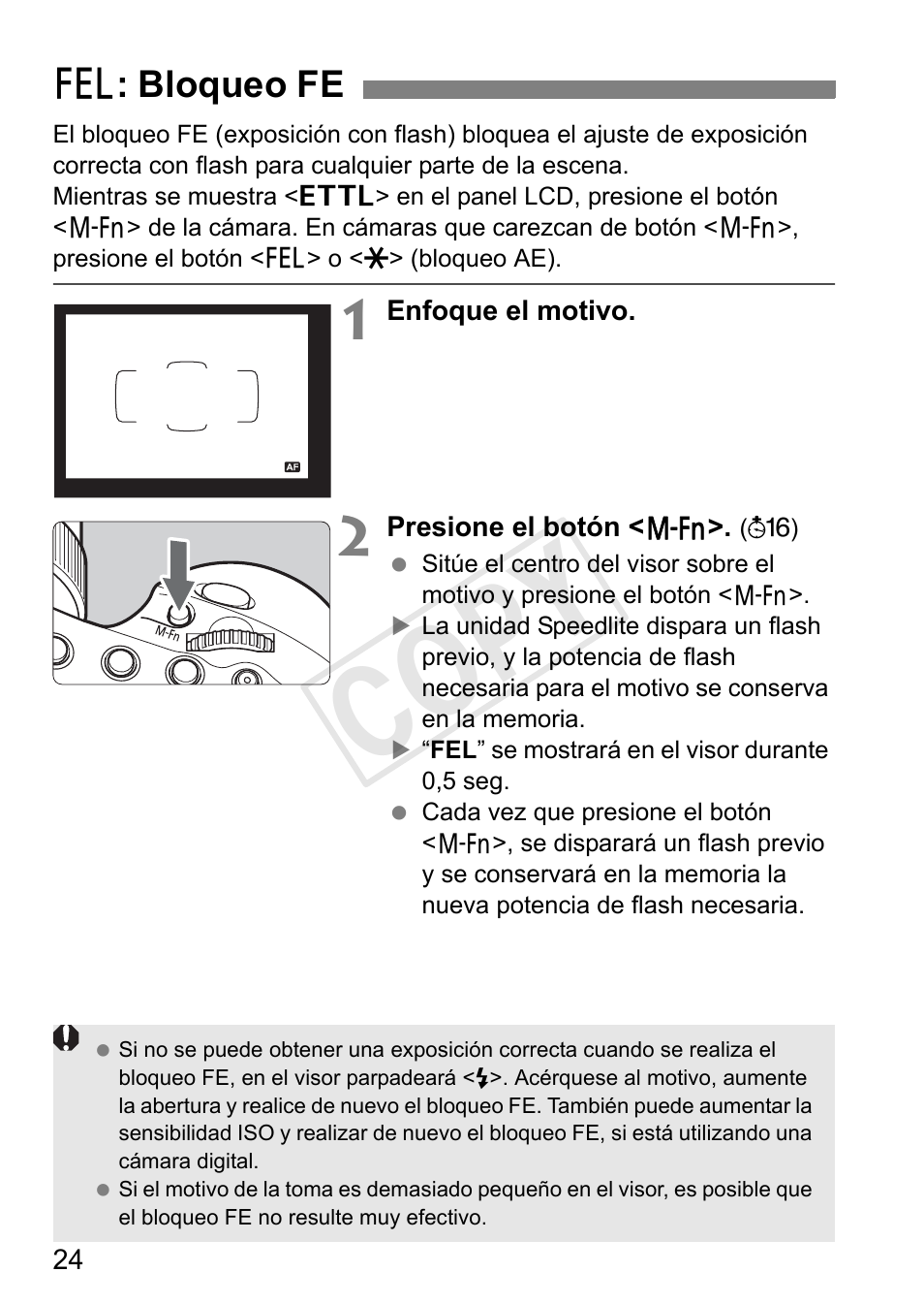 Cop y, 7 : bloqueo fe | Canon Speedlite 600EX-RT User Manual | Page 270 / 372