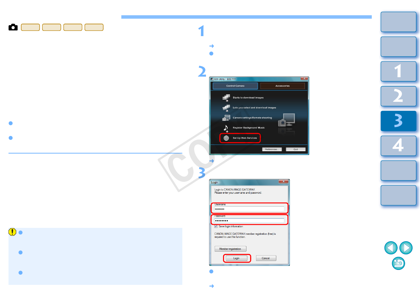 Setting web services, P.80, P.80) | Cop y | Canon EOS 1200D User Manual | Page 81 / 111