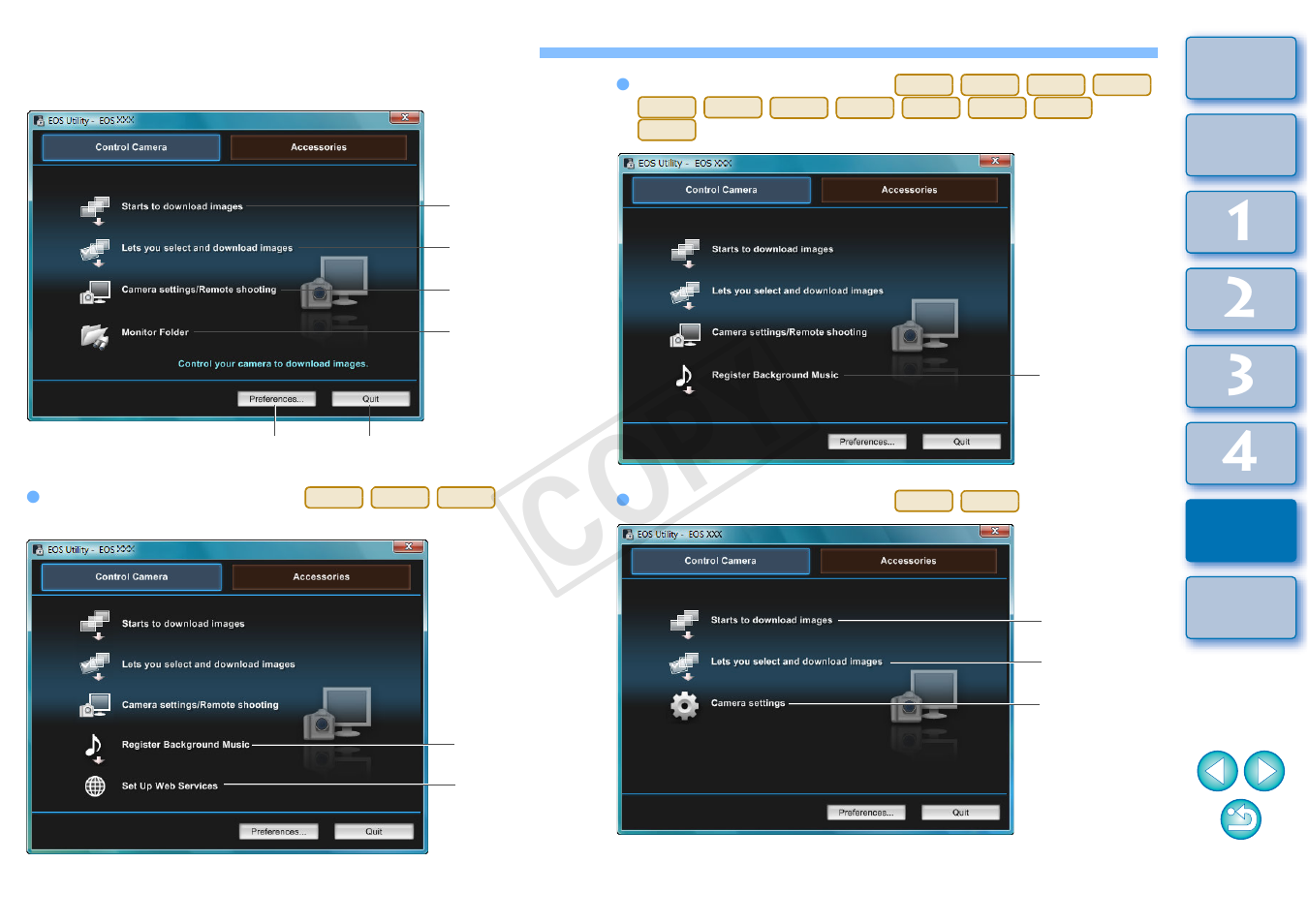 List of main window functions, P.96), Cop y | Canon EOS 1200D User Manual | Page 97 / 111