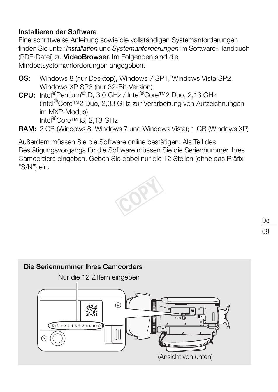 Cop y | Canon LEGRIA HF G25 User Manual | Page 9 / 16