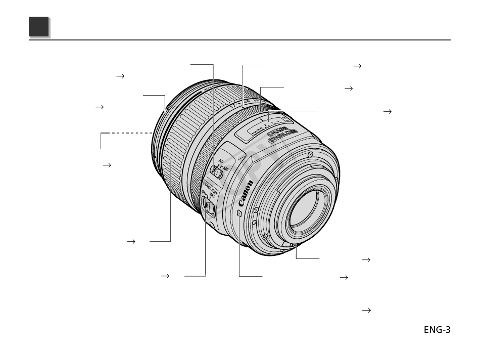 Cop y, Nomenclature | Canon EF-S 17-85mm f4-5.6 IS USM User Manual | Page 4 / 12