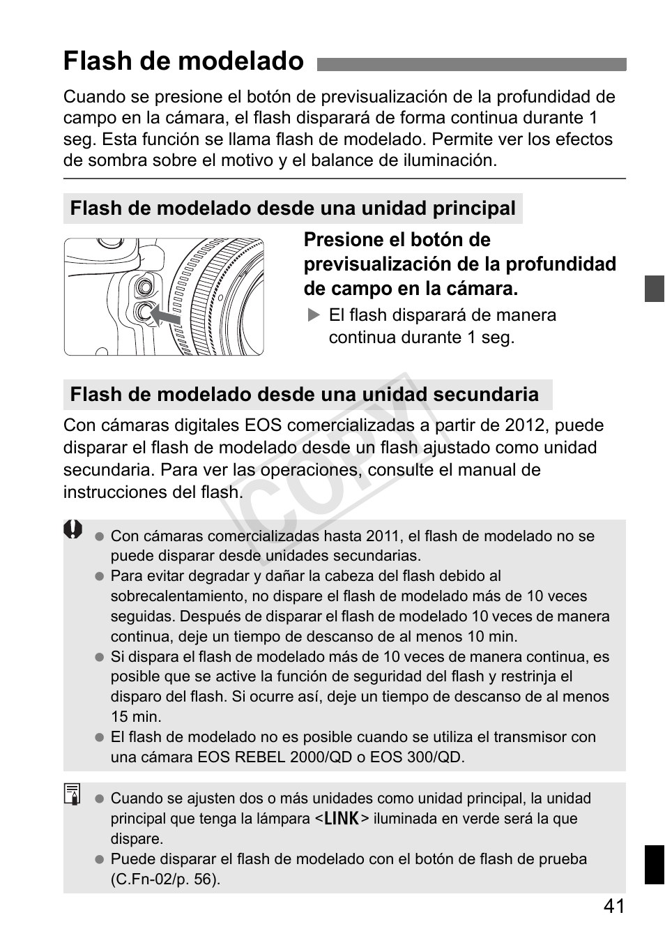 Cop y, Flash de modelado | Canon Speedlite Transmitter ST-E3-RT User Manual | Page 187 / 220