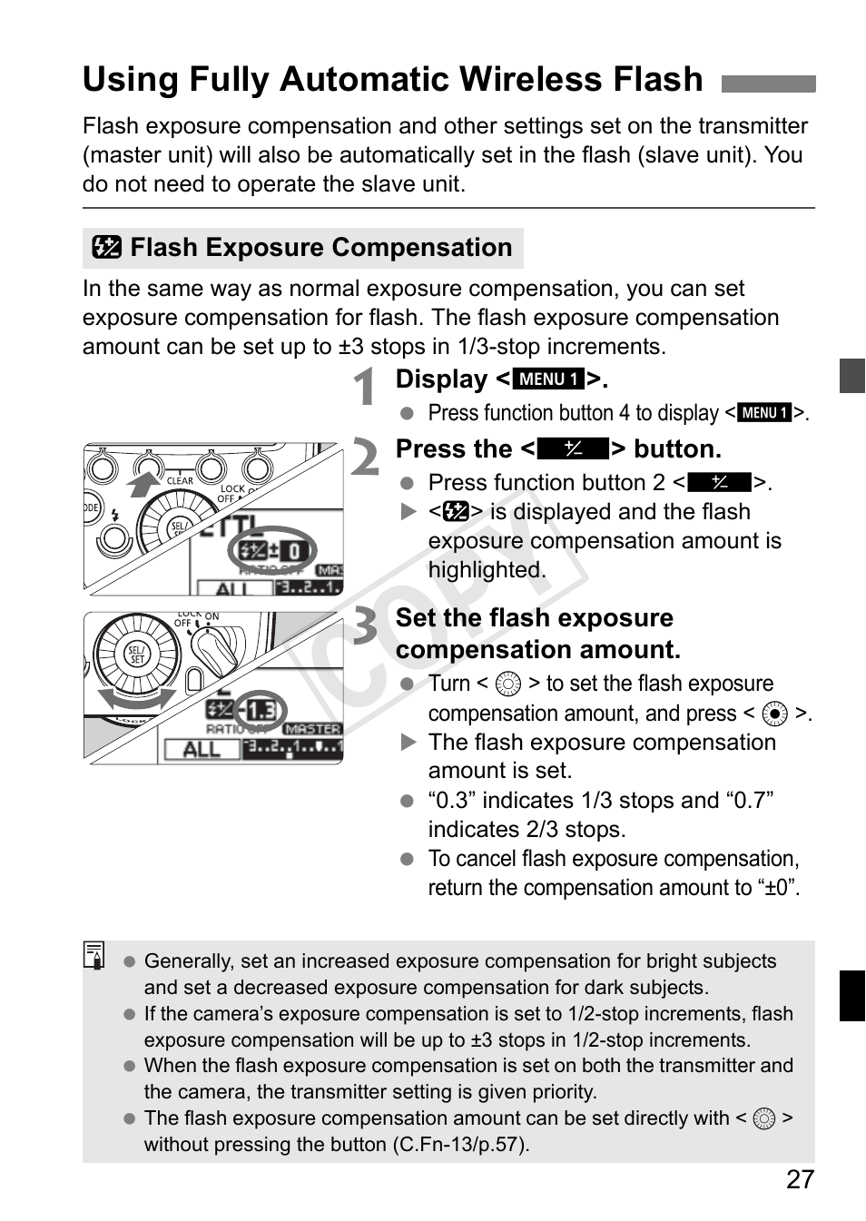 Cop y, Using fully automatic wireless flash | Canon Speedlite Transmitter ST-E3-RT User Manual | Page 29 / 220