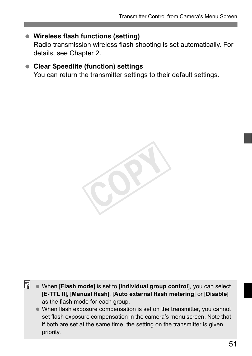Cop y | Canon Speedlite Transmitter ST-E3-RT User Manual | Page 53 / 220