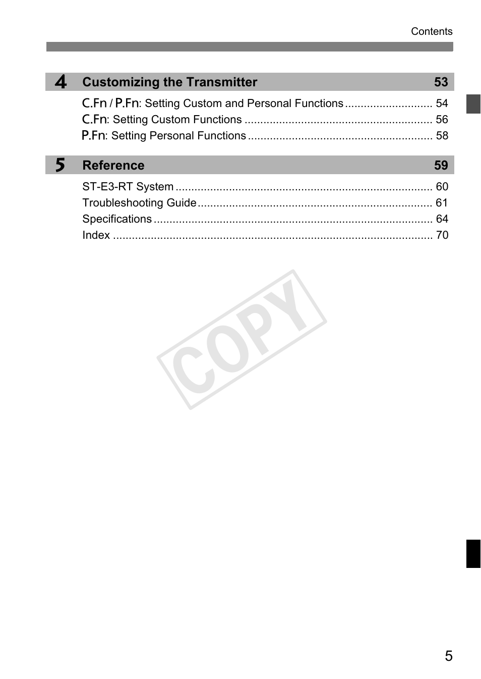 Cop y | Canon Speedlite Transmitter ST-E3-RT User Manual | Page 7 / 220