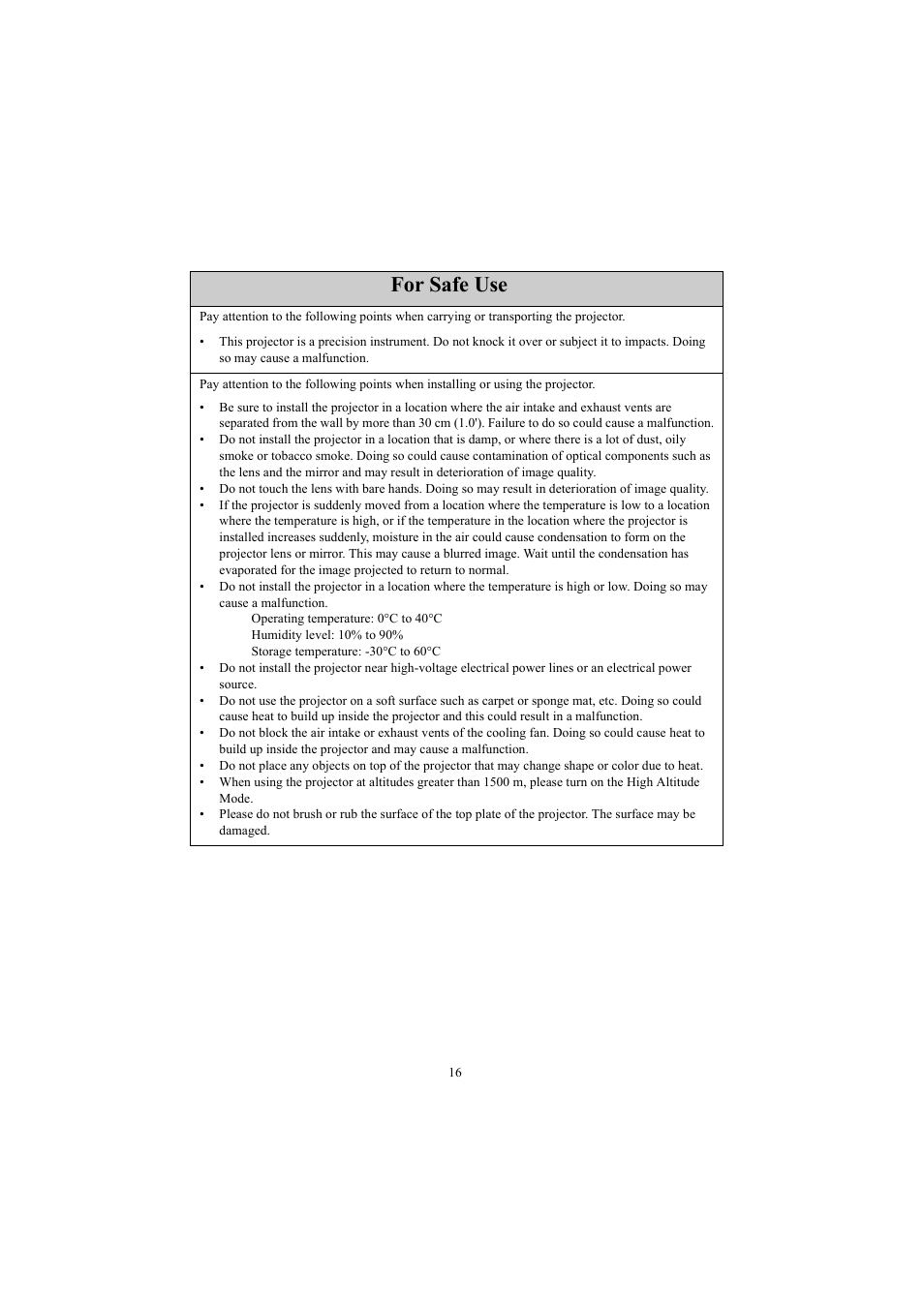 For safe use | Canon LE-5W User Manual | Page 16 / 104