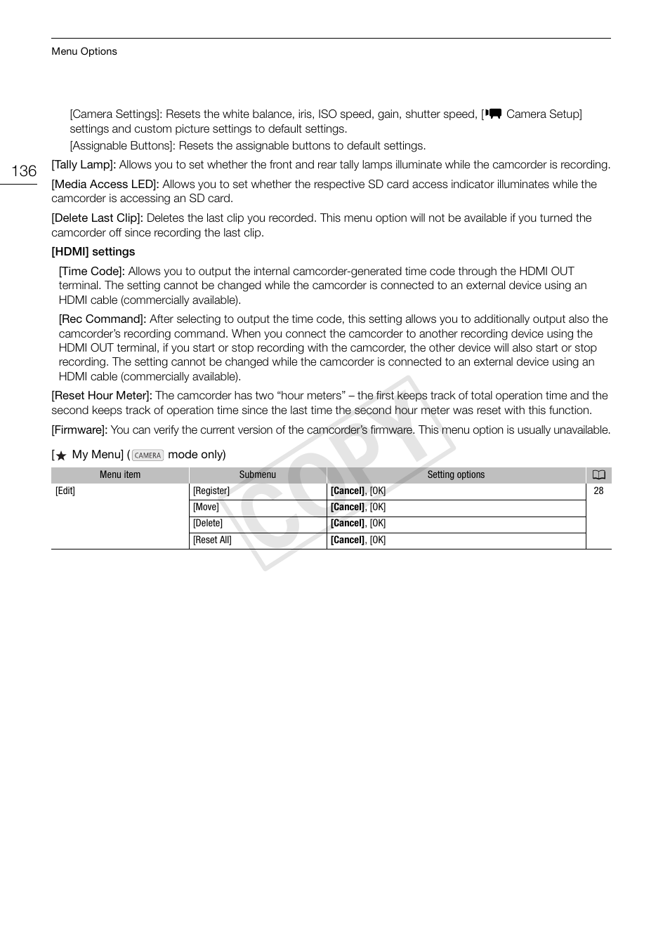 136). a, Cop y | Canon EOS C100 User Manual | Page 136 / 166