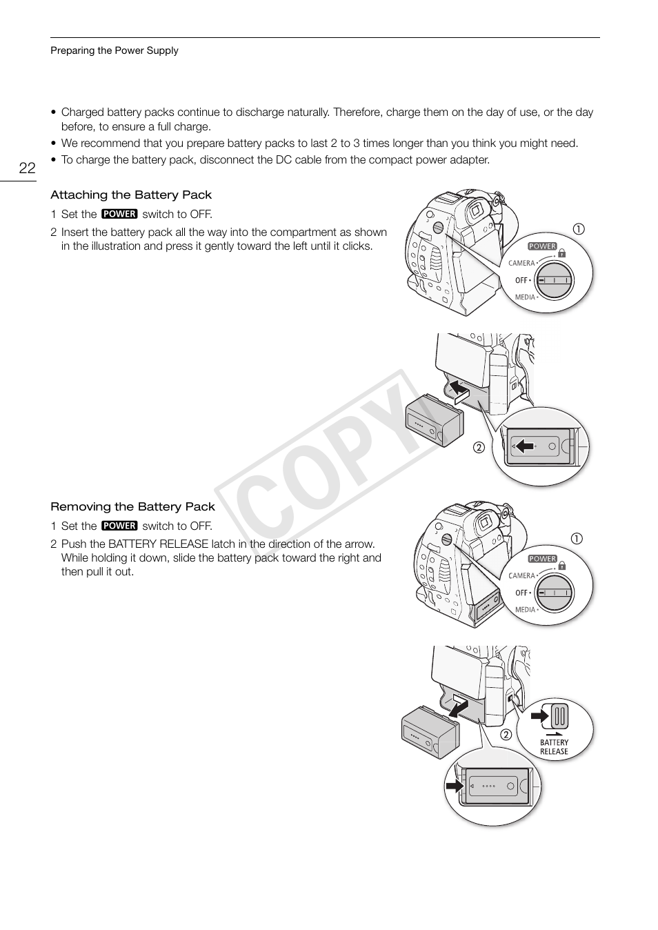 Cop y | Canon EOS C100 User Manual | Page 22 / 166