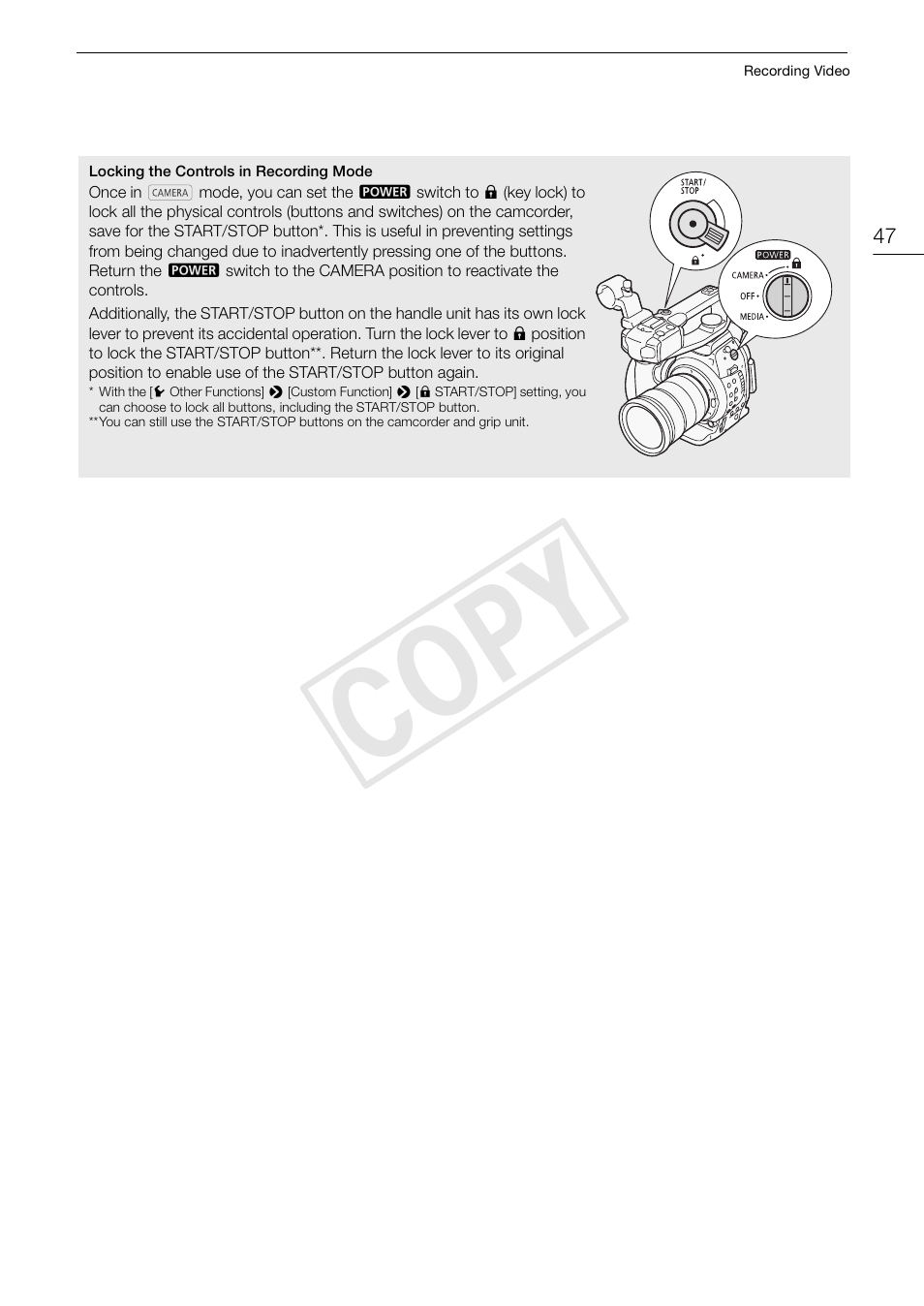 Cop y | Canon EOS C100 User Manual | Page 47 / 166