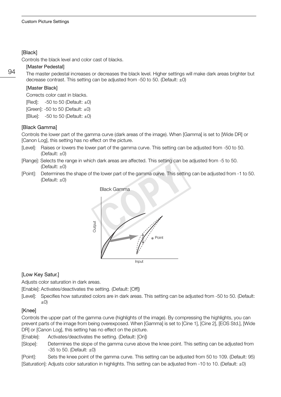 Cop y | Canon EOS C100 User Manual | Page 94 / 166
